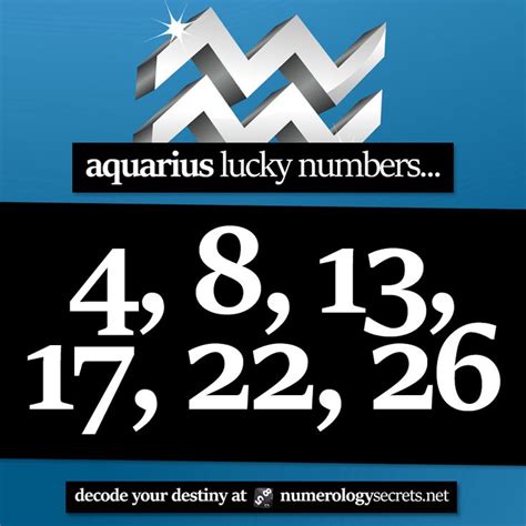 Aquarius Lucky Numbers for today .